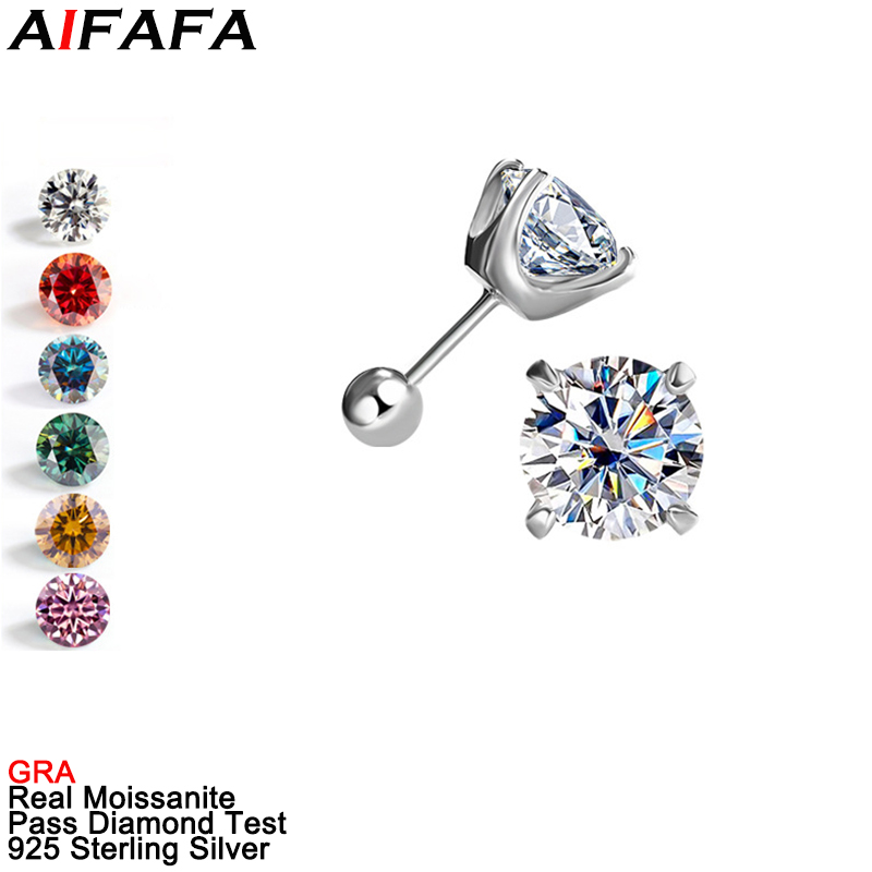 Diamond Stud Earrings - 1/2 Karat Mozanit Saplama Küpe Erkekler