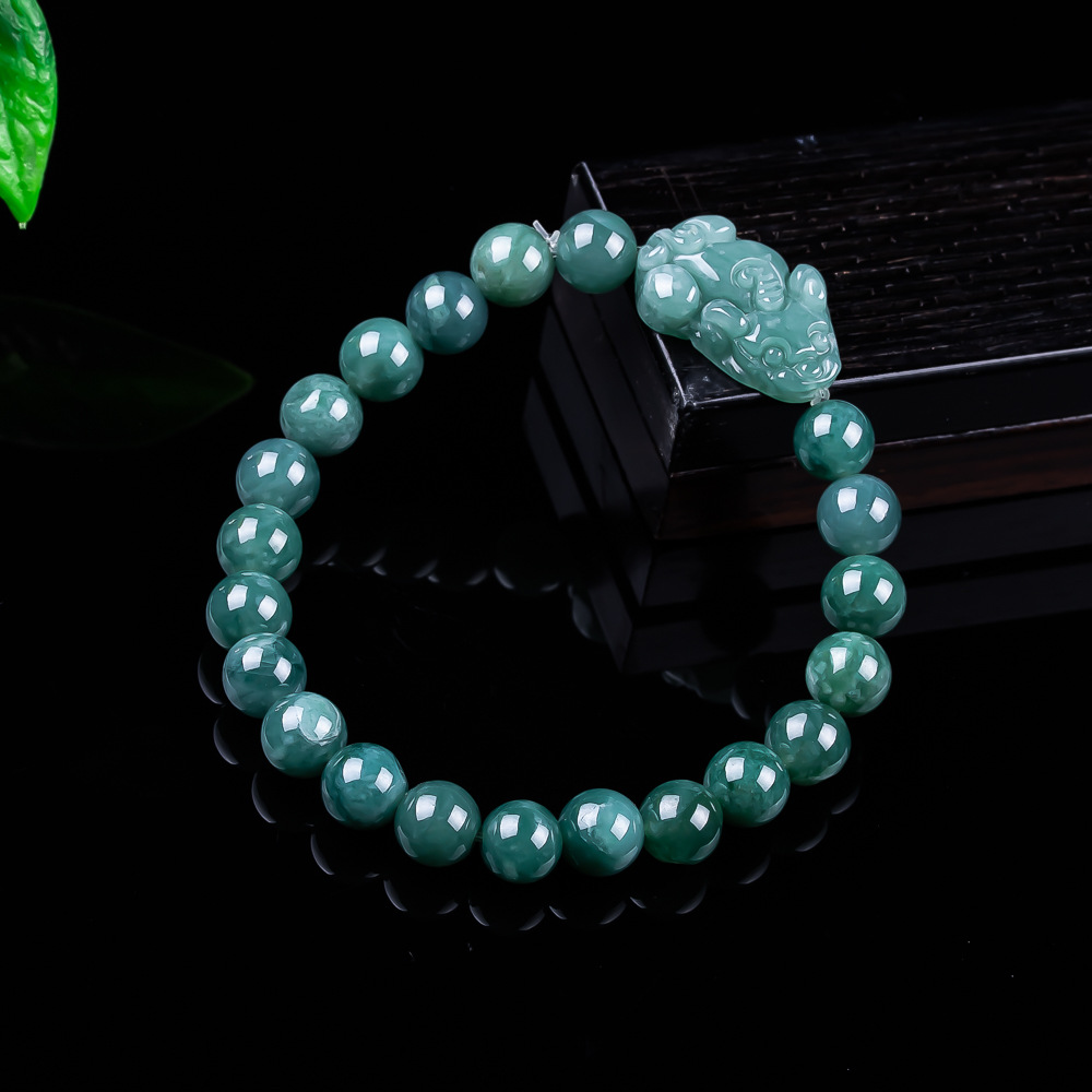 Jewelry & Watches Store - Doğal Birmanya Jadeite Pixiu Bilezik Vintage