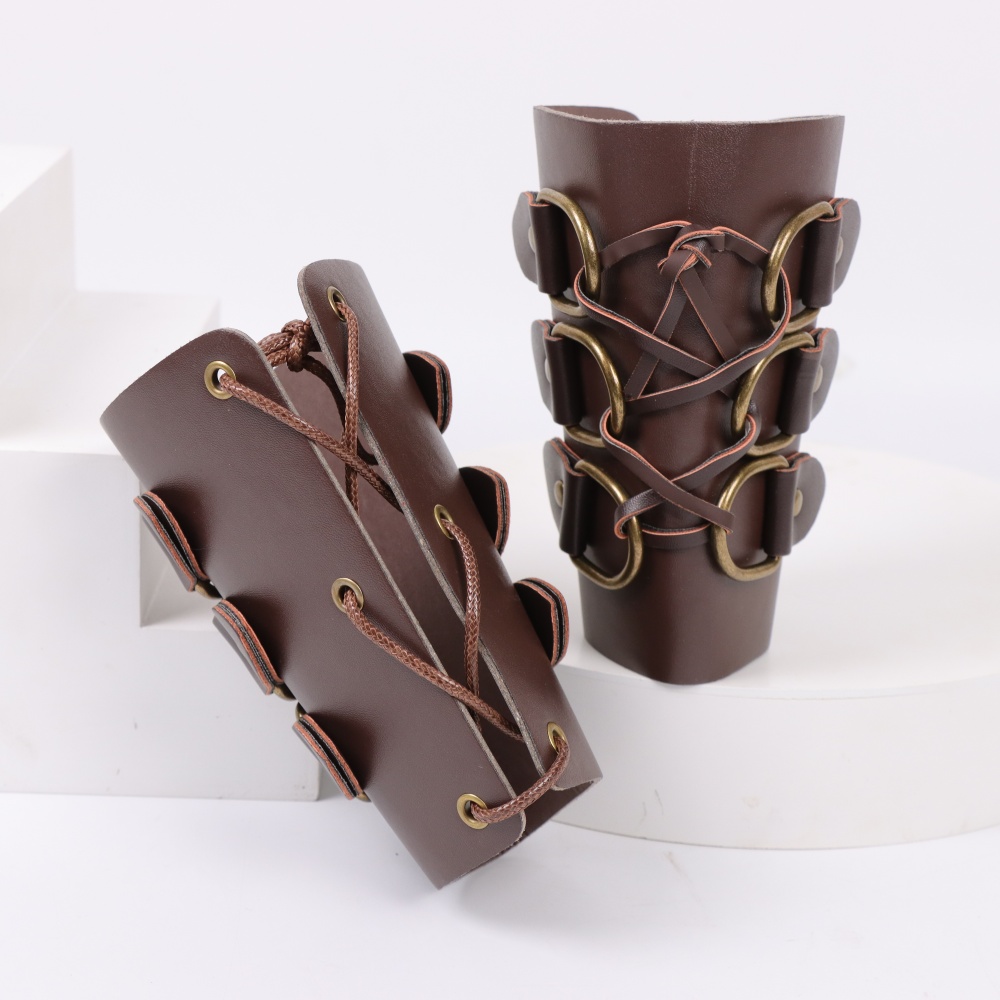 Leather Bracelet - Ortaçağ Okçuluk Deri Uzun Eldiven Steampunk