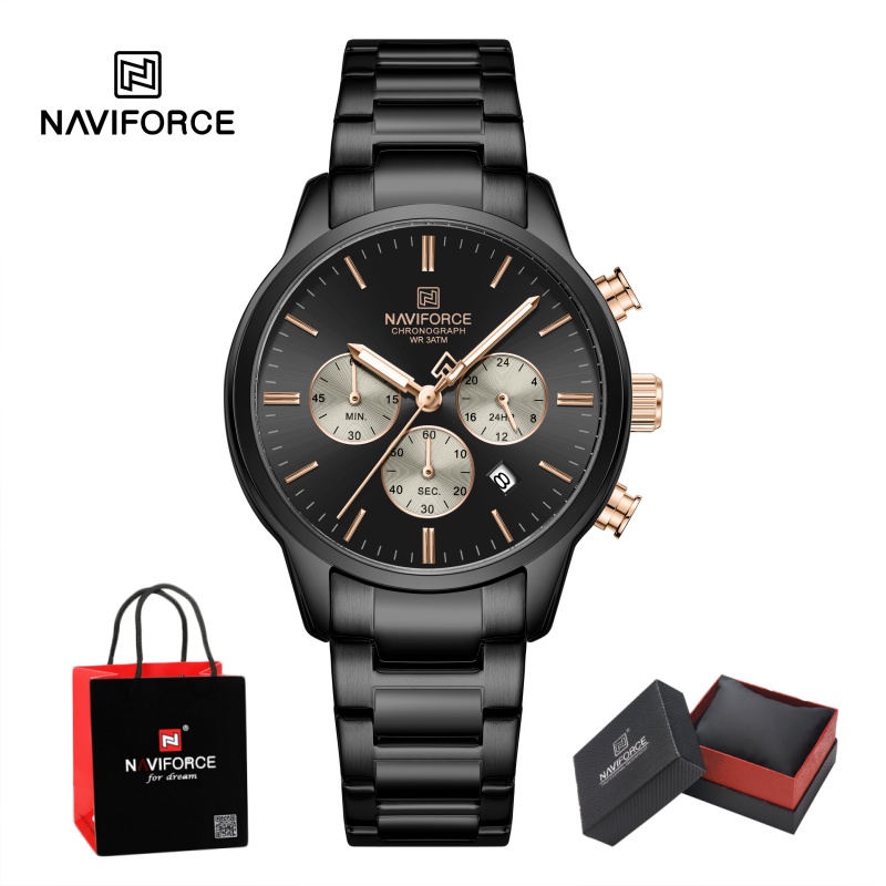 Watch Display Box - NAVIFORCE Erkek Kuvars Kronograf Saat Su