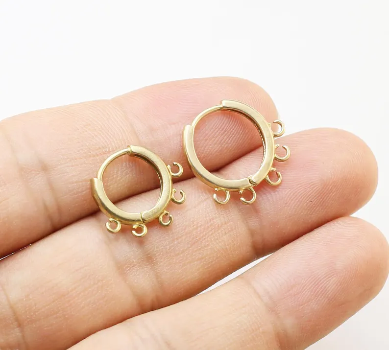 Hoop Earrings - 10 adet Pirinç Kulak Çemberleri, Döngülü
