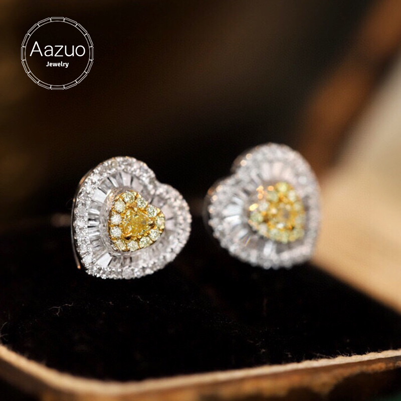 Diamond Stud Earrings - Kazuo Gerçek 18 K Katı Beyaz