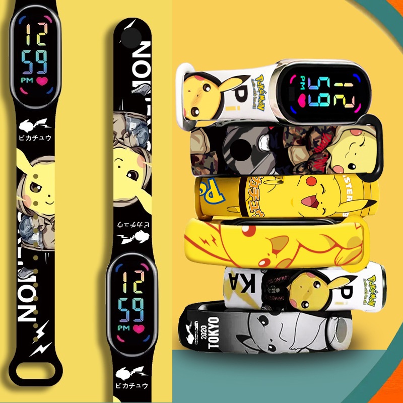 Jewelry Bracelet Watches - Pikachu Çocuklar LED İzle Su Geçirmez