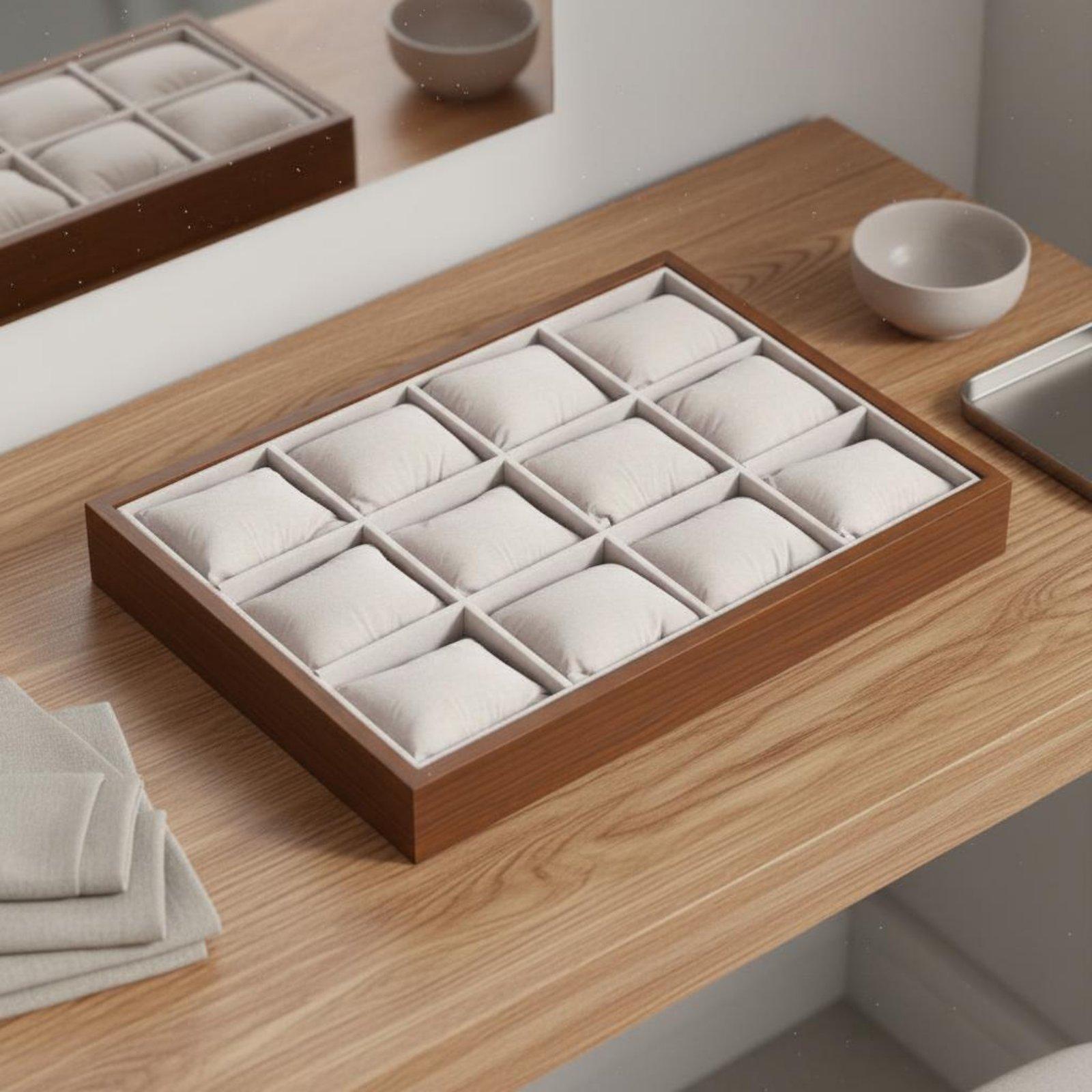 Watch Display Box - Saat ve Mücevher Kutusu Ahşap Tepsi