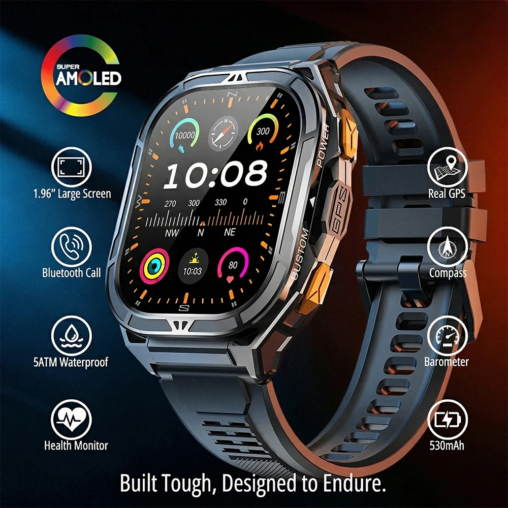 Italian Jewelry Watches - Lüks AMOLED Akıllı Saat Gerçek GPS
