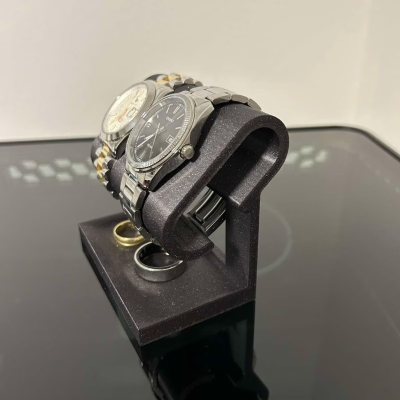 Jewelry Like Watches - Çift Saatli Mücevher Sergi Standı, Fırçalanmış