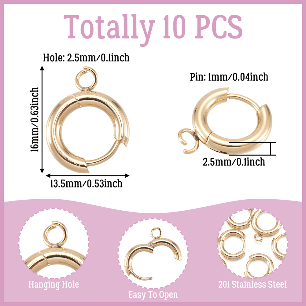 10 adet 201 Paslanmaz Çelik Hu - Hoop Earrings incelemesi ve fiyatı